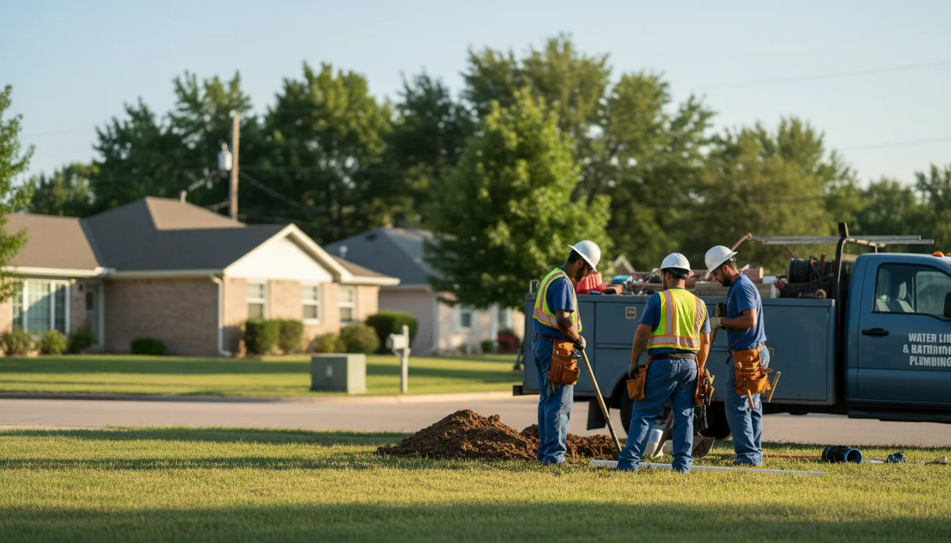 Residential water line and bathroom plumbing service in Graettinger, IA